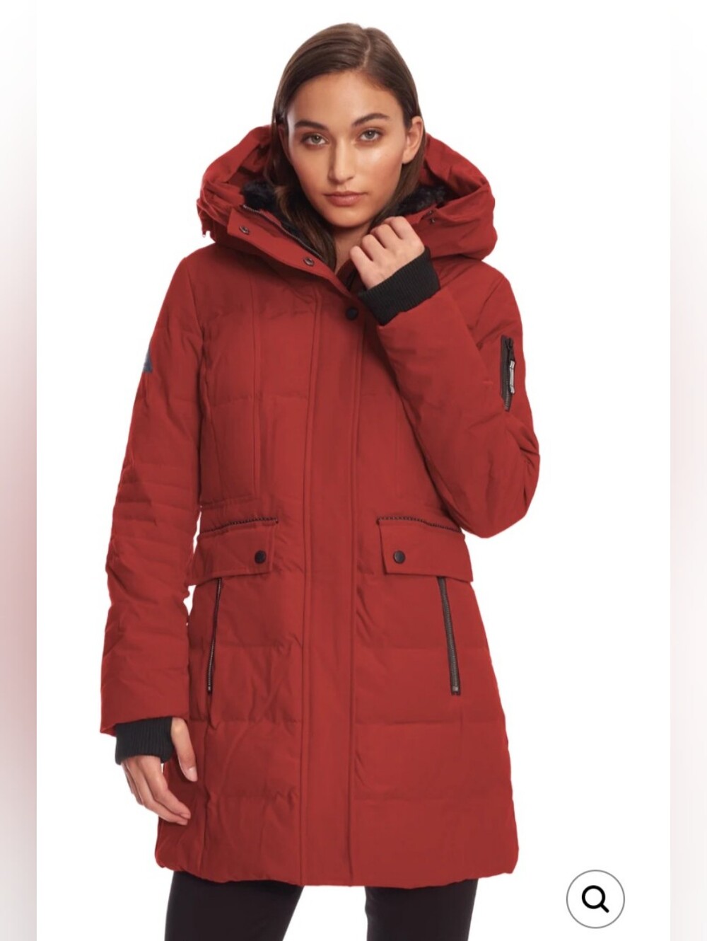 Alpine North Kootney Women's Vegan Down Mid-Length Parka - Crimson